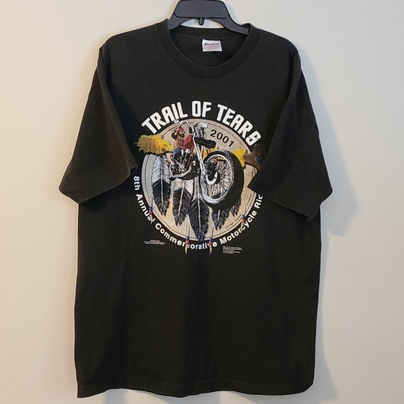 Vintage Trail of Tears Motorcycle ride 2001 tshirt - Picture 1 of 4